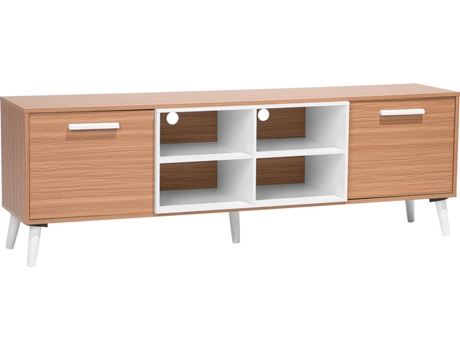 Mueble TV marrón/blanco BELIANI Alloa