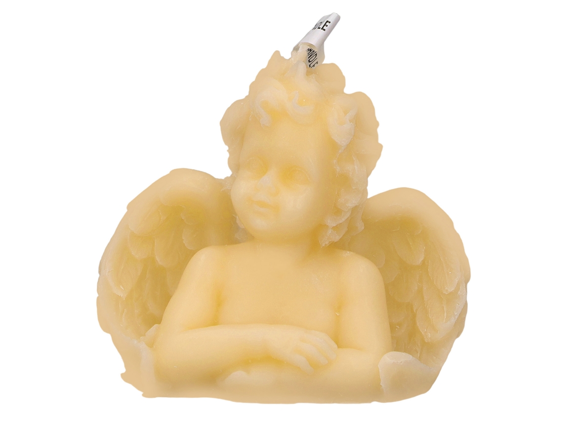 Vela Aromática De Aromaterapia Con Forma De Ángel - Ligera Para El Hogar, Dormitorio Y Oficina - Amarilla