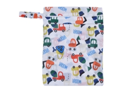 Bolso Cambiador Portátil, Impermeable Y Reutilizable Con Estampado De Coche De Dibujos Animados - Azul