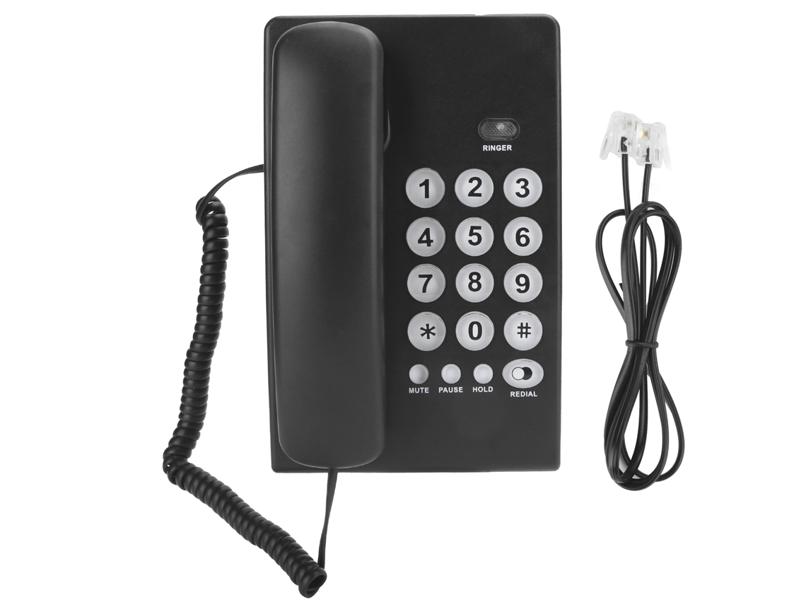 Teléfono Fijo Portátil Con Cable Para El Hogar/oficina, Con Función De Flash Y Silencio, Abs, Negro Kxt504