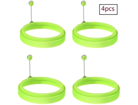 Juego de 4 herramientas para dar forma a tortitas y huevos redondos (verde)