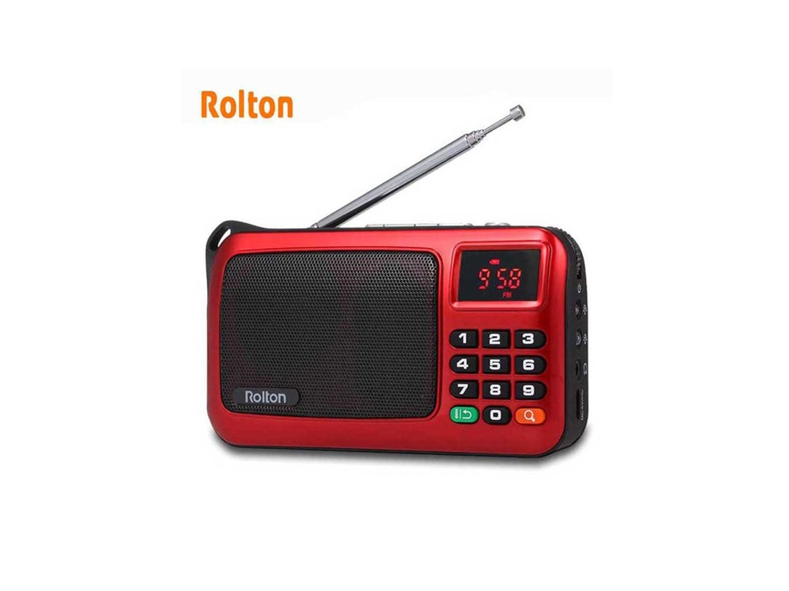 Radio Rolton W405 Mini reproductor de música MP3 digital Altavoz de Fm portátil Reproductor de disco USB Tf con linterna roja