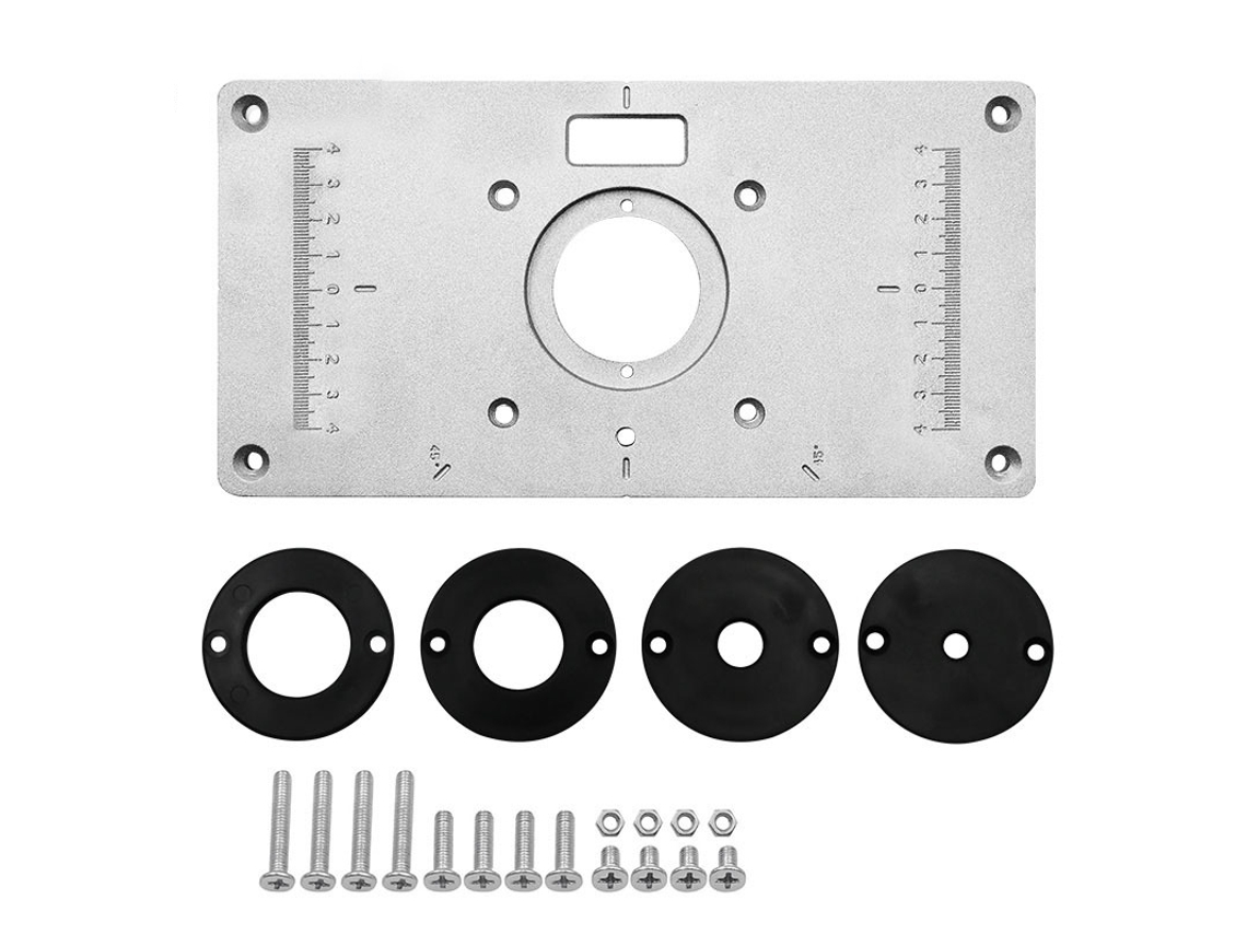 Placa De Mesa Para Fresadora Empotrada, De Aleación De Aluminio Ligera Y Duradera Con Escalas Precisas Para Carpintería.