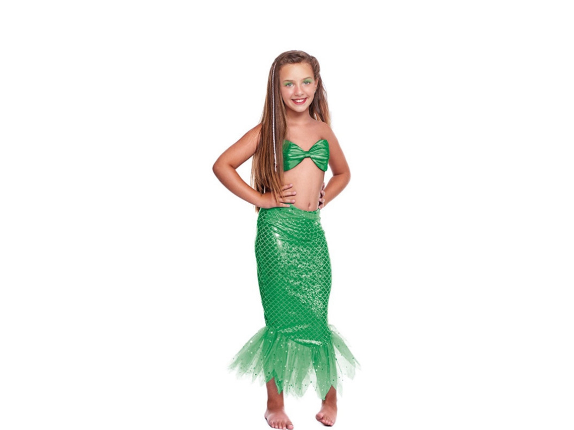 Disfraz de Niña PARTILANDIA kit verde sirena (Tam.: 4 a 6 anos)