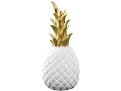 Elegante símbolo de bienvenida, decoración contemporánea en blanco y dorado, creativa piña de cerámica con diseño nórdico para sala de estar.