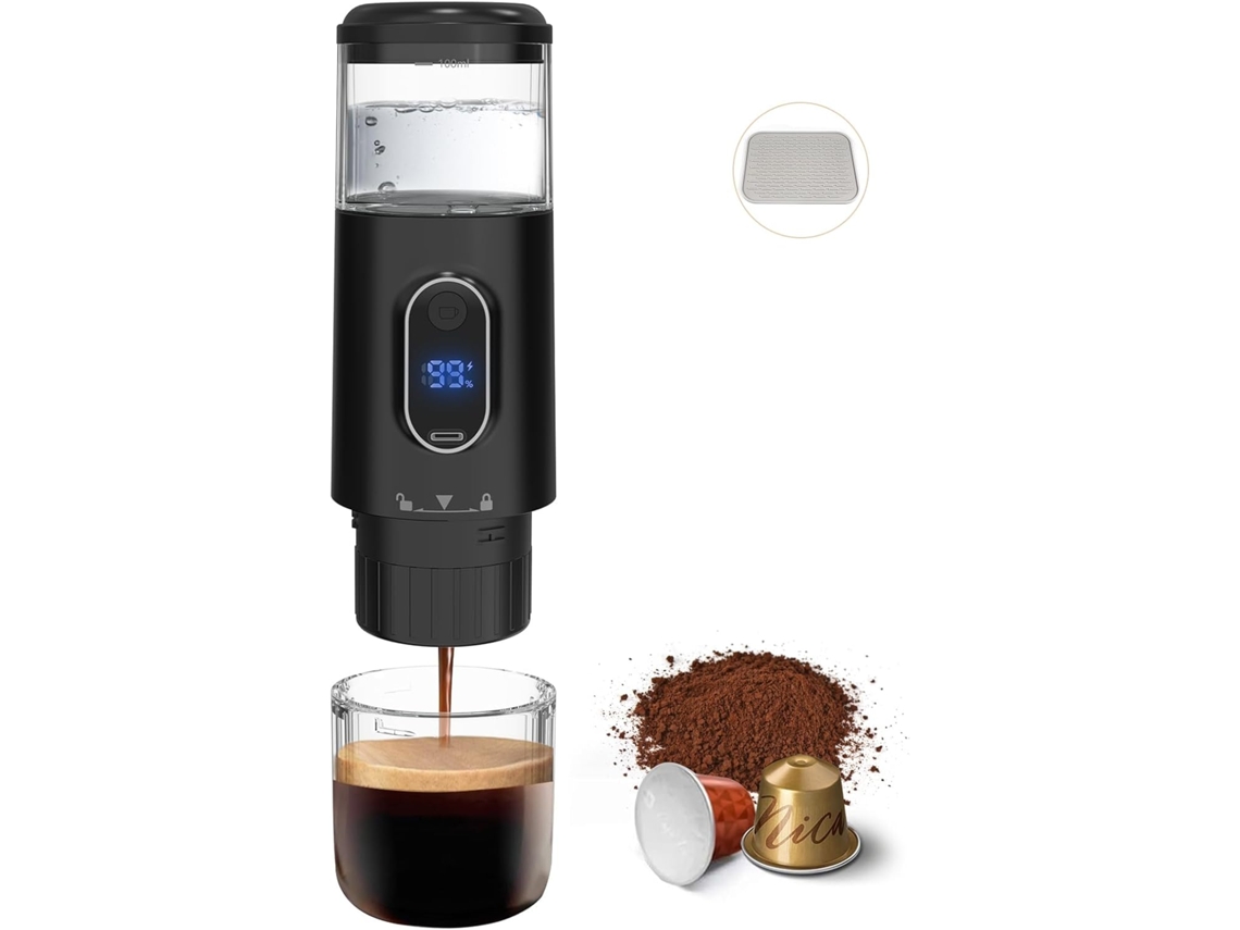 Cafetera expreso eléctrica portátil de 100 ml, versión sin calentamiento, compatible con cápsulas NS y café molido Siurn