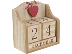 Calendario Perpetuo De Madera Roja Con Bloques Decorativos Reutilizables Impresos Para Escritorio...