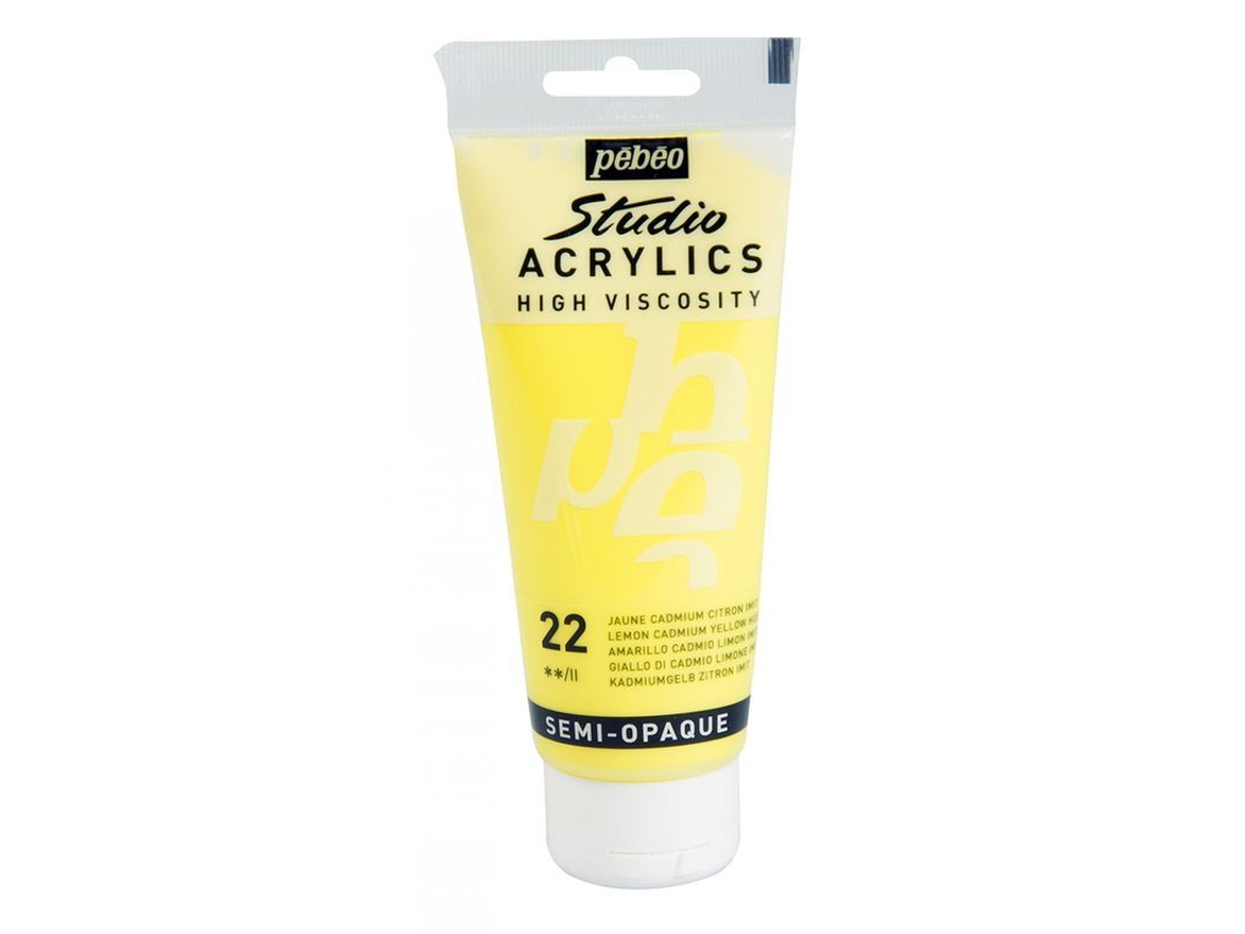 Tinta Acrílica PÉBÉO Semi(Opaca - Amarillo Limón - 100ml)