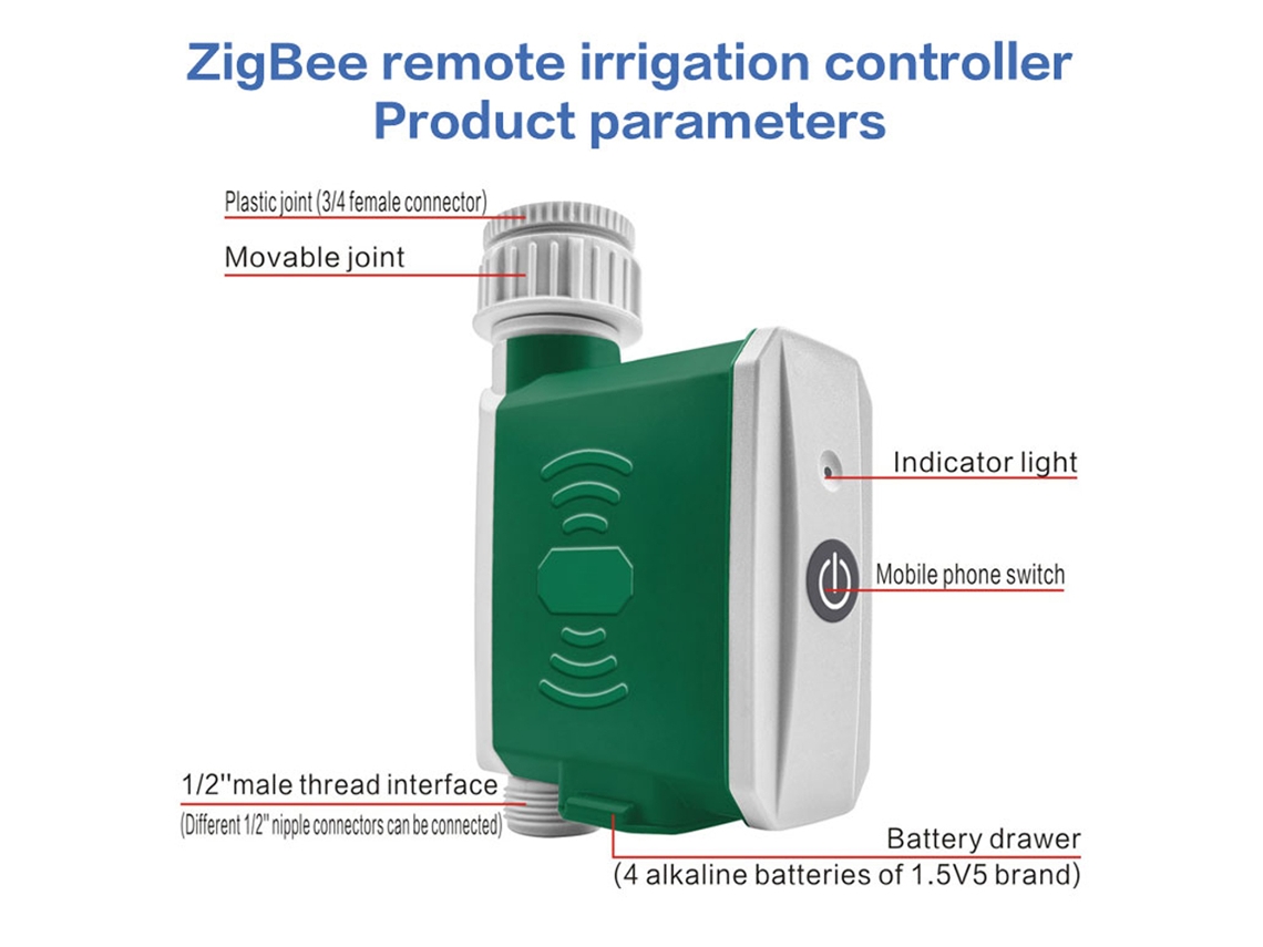 Temporizador De Riego Inteligente Tuya Zigbee Con Aplicación Y Control Por Voz Alexa Compatible.
