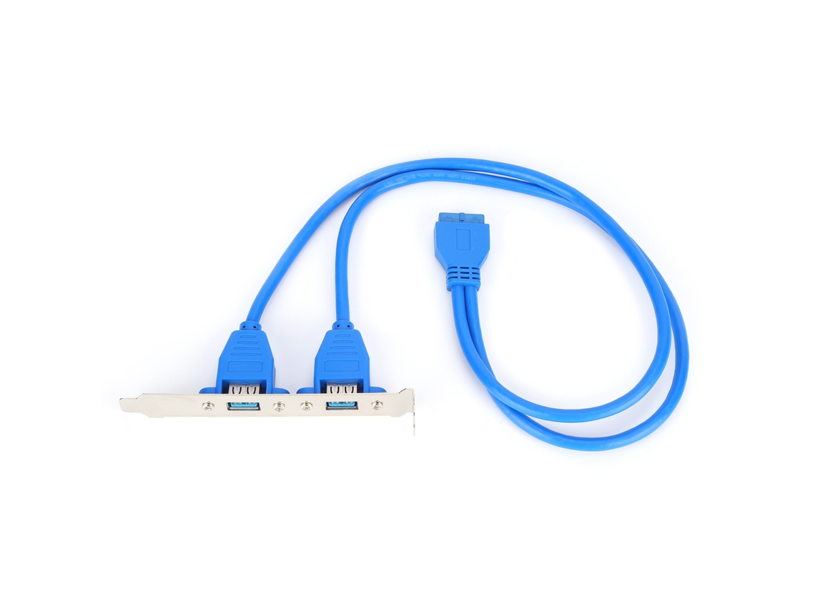 Soporte De Montaje En Panel Trasero Usb Con 19 Pines Para Cable De Extensión Con Dos Puertos A Hembra.