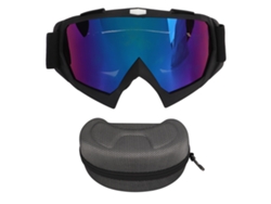 Gafas de esquí para exteriores, para ciclismo y motociclismo, resistentes al viento y al polvo, montura negra, lentes de colores.