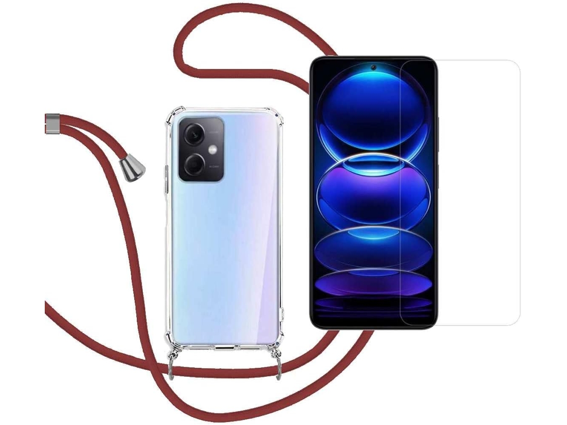 Estuche Colar Pescoço Borgonha Óculos para Xiaomi Note 12 HONGWE. Rojo