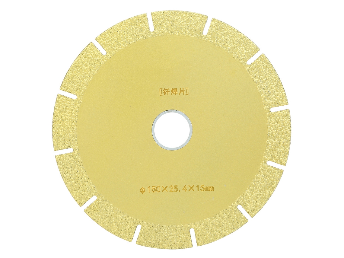 Disco de sierra de diamante para cortar y desbastar metal, hierro fundido, fibra de vidrio y mármol. Dimensiones: 150x15 mm y 150x25,4x15 mm.