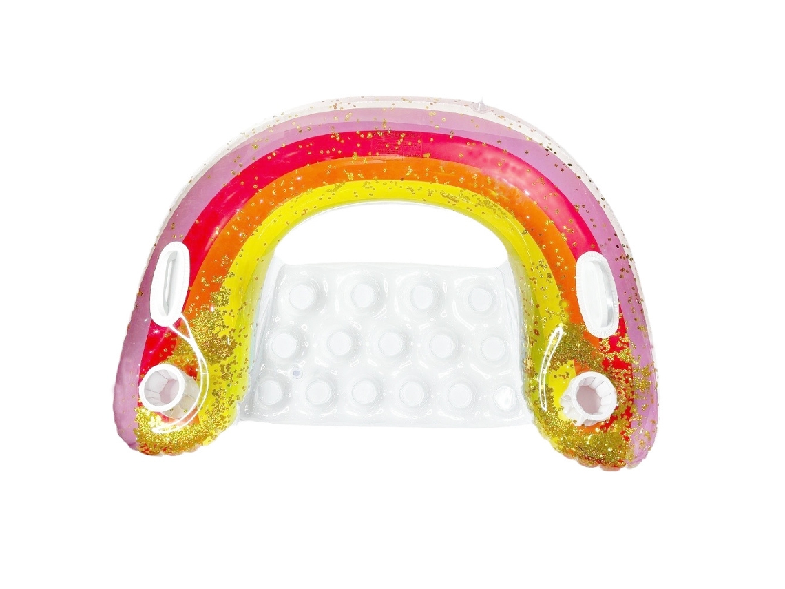 Silla Inflable Para Piscina Con Portavasos Y Respaldo Juguete Para Fiestas En La Piscina Arcoíris Siurn