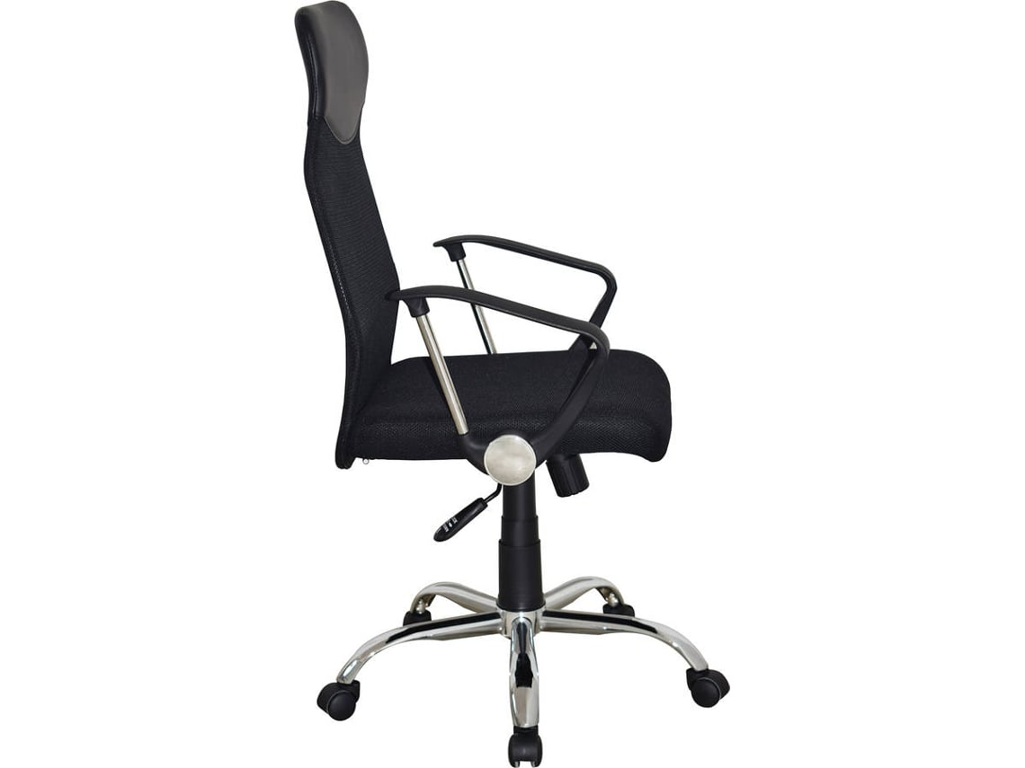 Silla de Escritorio Operativa MITSAI Roma Negro (Brazos Fijos - Malla)