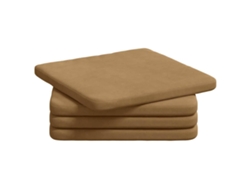 Cojines Para Asiento 4 Uds Marrón 40 X 40 X 3 Cm Terciopelo