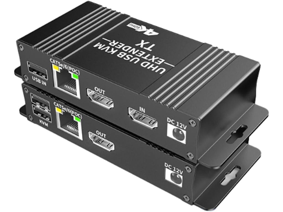 Cable De Extensión Kvm Compatible Con 4k 60hz Sobre Ip Rj45 Cat6 Usb Ethernet Extensor 60m 196ft Para El