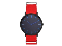 Reloj De Pulsera Moderno Para Parejas Con Correa De Nailon Y Esfera Redonda (rojo)