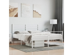 Estructura Cama Sin Colchón Con Estribo Metal Blanco 120x190 Cm