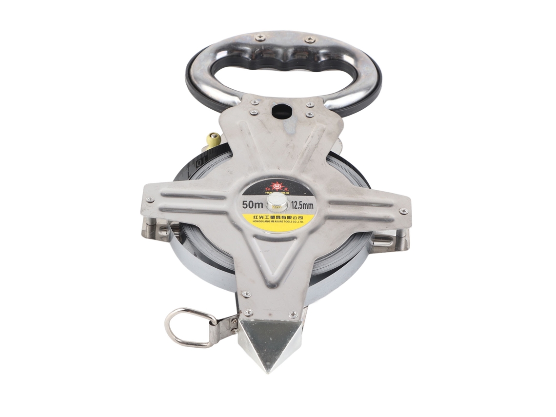 Cinta Métrica De Acero Inoxidable De 50 M Con Mango Ergonómico, Portátil Para Levantamientos Topográficos.
