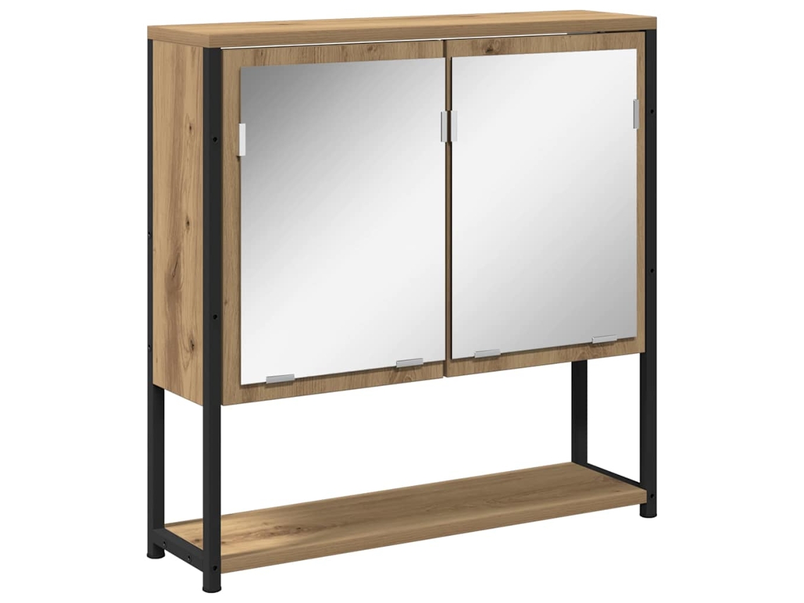 Maison Exclusive - Armario Con Espejo Con Estante Roble Artesanal 60 X 16 X 60 Cm
