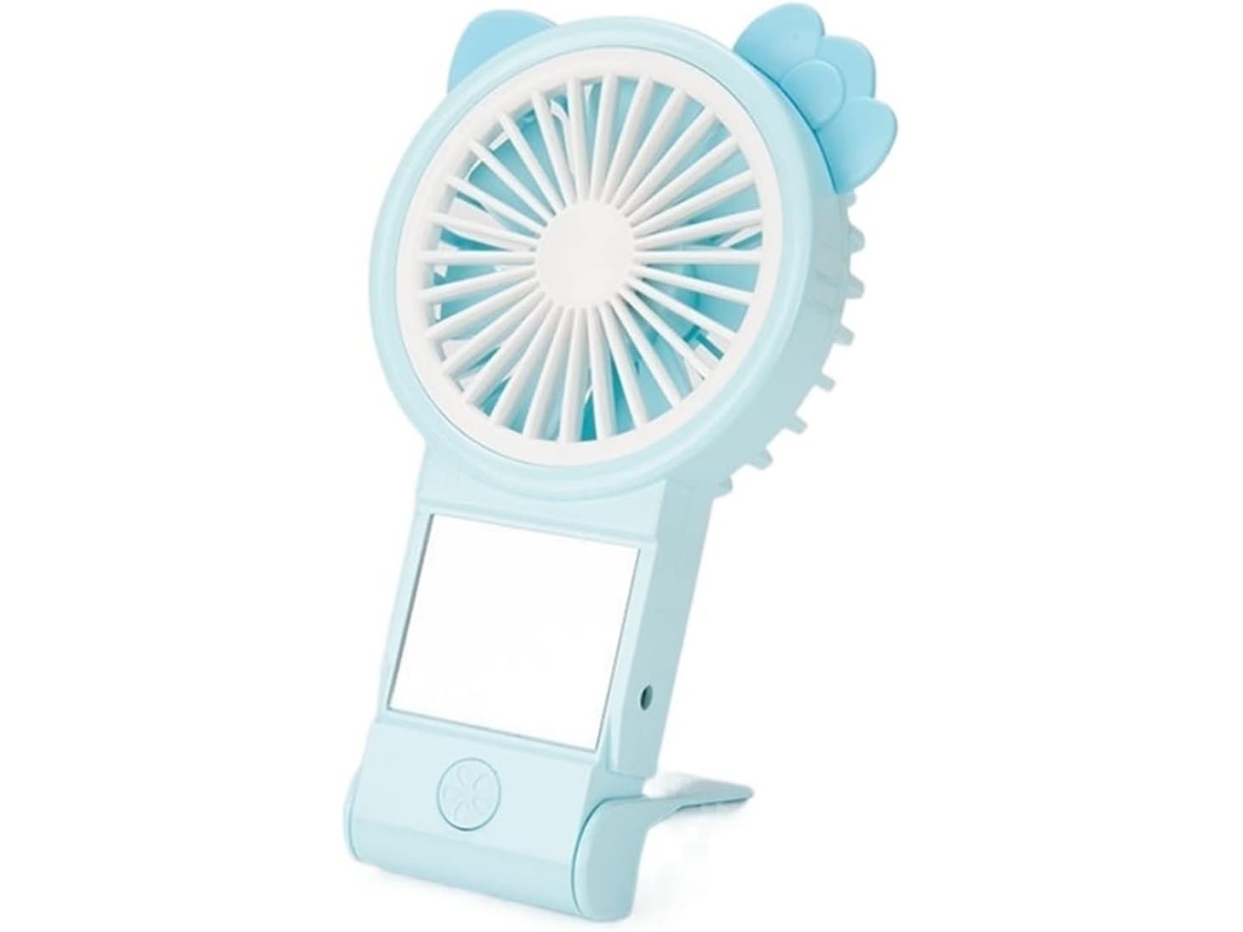Ventilador De Escritorio Usb Con Espejo Belleza Mini Ventilador Verano Bonito Portátil Recargable Silencioso