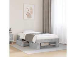 Estructura De Cama Madera De Ingeniería Gris Hormigón 75x190 Cm