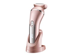 Trimmer Elétrico De Bikini 3 Em 1 Para Mulheres Groomer De Cabelo Remoção Sem Dor Recarregável Rosa Com 3 Cabeças