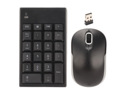 Combo Inalámbrico De Ratón Y Teclado Numérico De 2,4 Ghz, 22 Teclas, 1200 Dpi, Usb, Para Bancos, Escuelas Y Empresas.