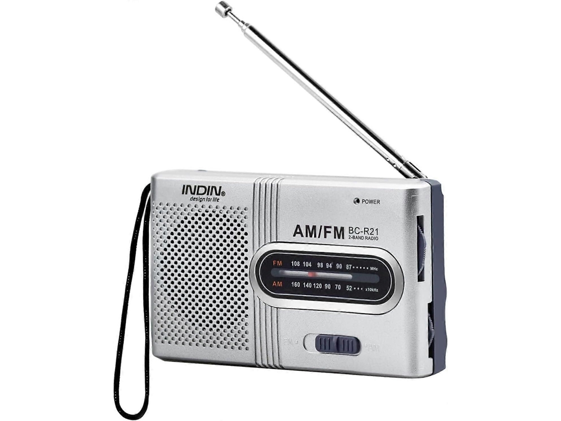 Rádio Portátil Pequeno, Prateado, Fm/am (mw), Botão De Sintonia Extragrande, Mini Rádio Com Alto-falante Embutido, Alimentado Por Bateria.