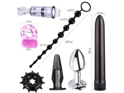 Conjunto Bdsm Bondage Perlas Anal Tapón Vibrador Varilla Juguetes Eróticos Adultos