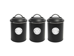 Tarros cocina chapa negros lote 3