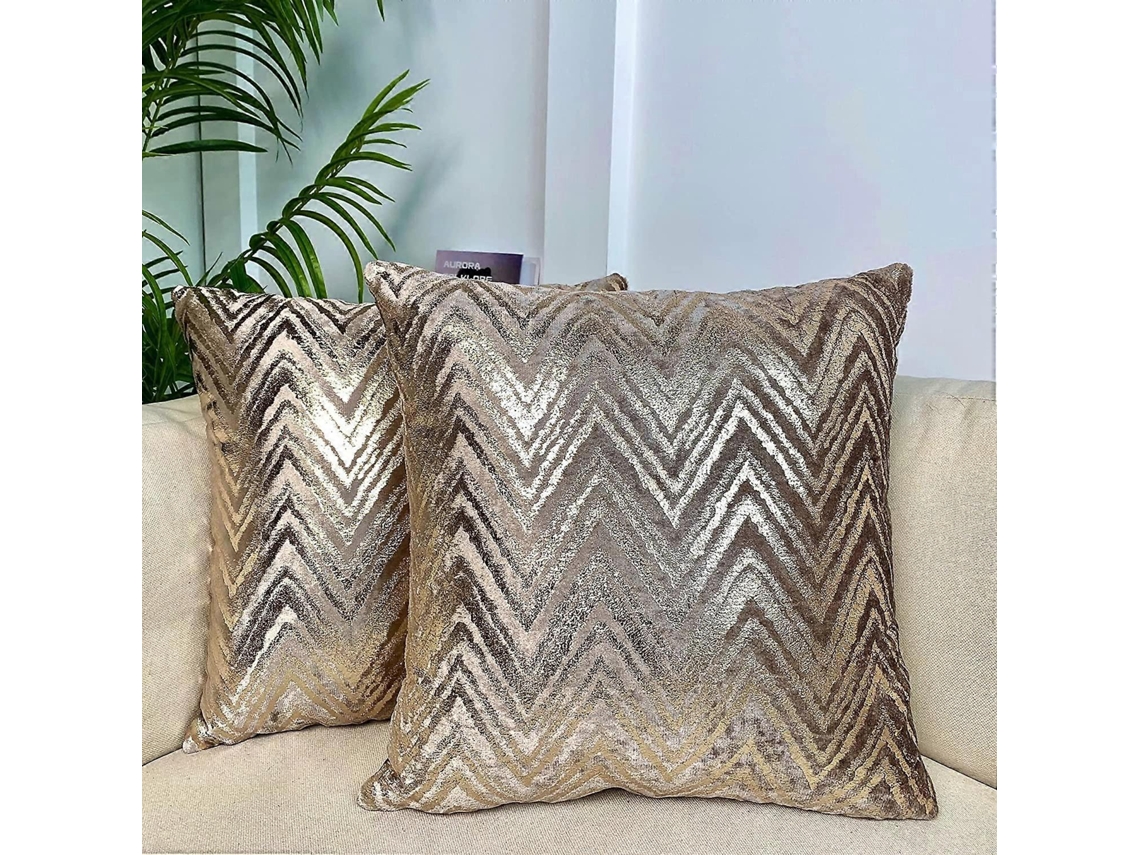 Rebe-2 Fundas De Almohada Estilo Moderno Protector De Almohada Decoración Hogar Talla 45x45 Cm Café