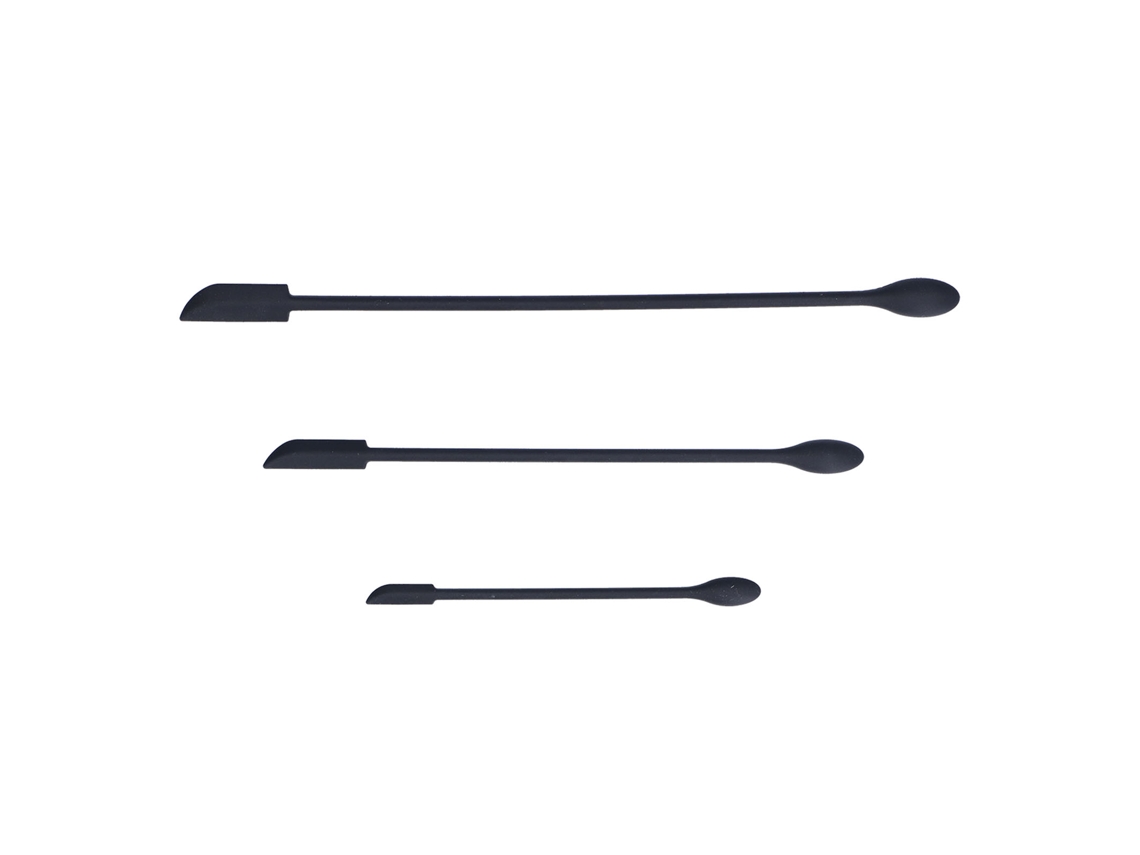 Juego de 3 espátulas de silicona, de doble cara, para fruta, mermelada y nata, color negro KOFIHETY