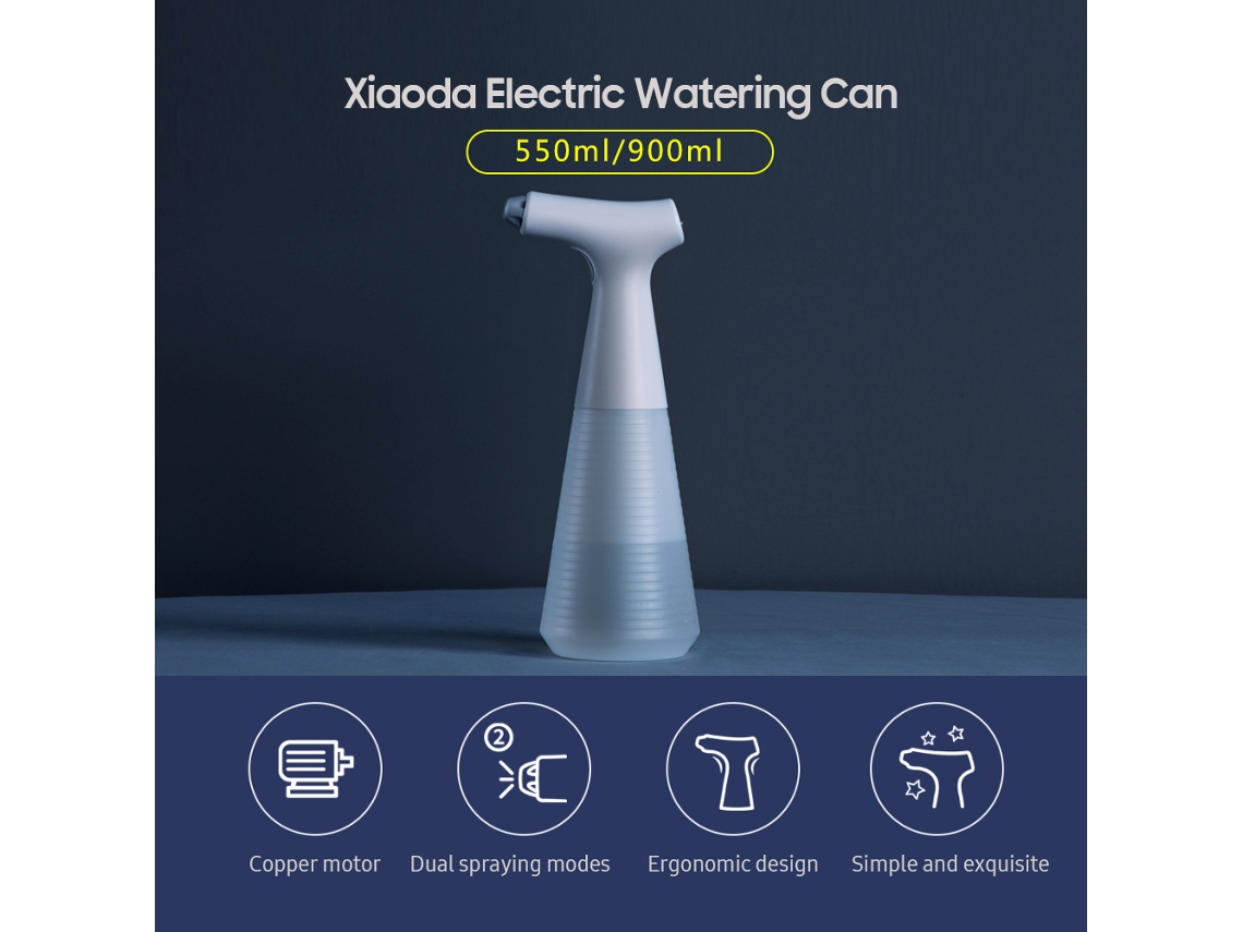 Regador Elétrico Portátil Xiaoda 550ml/900ml Modos De Pulverização Duos Design Ergonômico