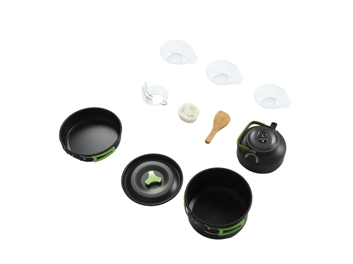 Juego De Utensilios De Cocina De Camping De Óxido De Aluminio Con Accesorios Para 1 A 3 Personas.