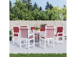 Cojines lumbares para sillas de jardín 6 piezas Oxford tono rojo DKD Home Decor