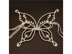 Máscara De Mujer Con Diamantes De Imitación Para Fiestas De Disfraces, Bailes, Festivales Y Accesorios De Joyería.