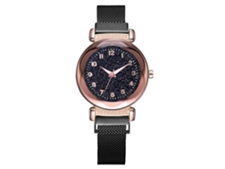 Reloj De Pulsera De Cuarzo Informal Para Mujer Con Correa De Aleación Y Esfera Redonda Negra.