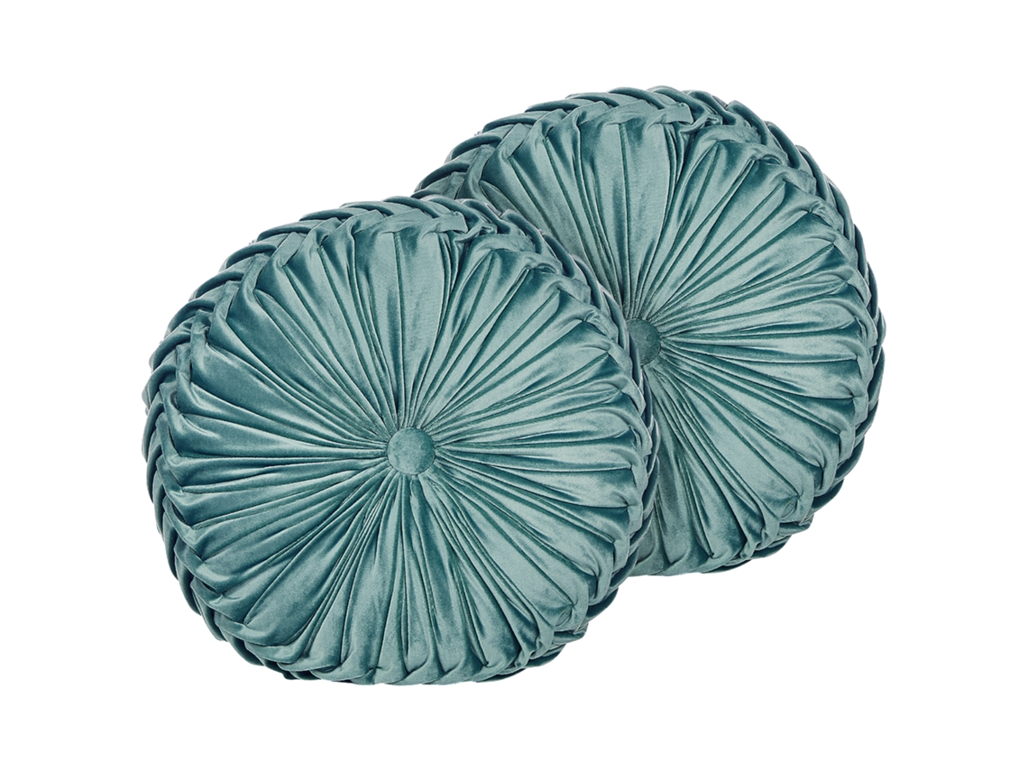 Juego de cojines decorativos BELIANI Udala de Terciopelo Azul 40x40x10