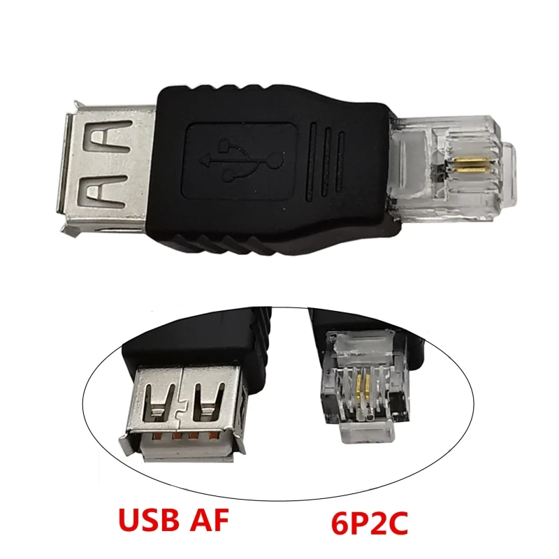 Adaptador de USB 2.0 a conector RJ11, USB A hembra a conector telefónico 6P2C RJ11 Machovayotoy