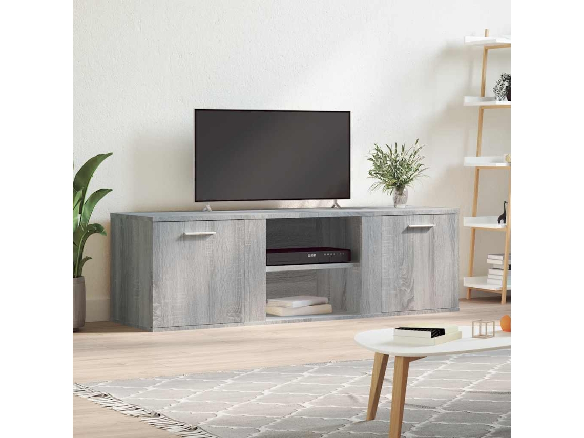 Mueble de TV 120x34x37 cm, derivados de madera, gris Sonoma, DKD HOME DECOR