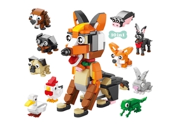 Juego de bloques de animales 10 en 1: Insectos, peces, pájaros, perros, elefantes, pandas, jirafas y abejas, juguetes educativos Viewleaf