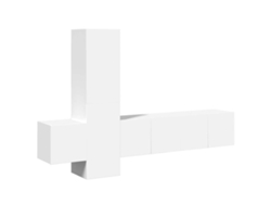 Conjunto de 5 muebles de TV de madera blanca - MAISON EXCLUSIVE