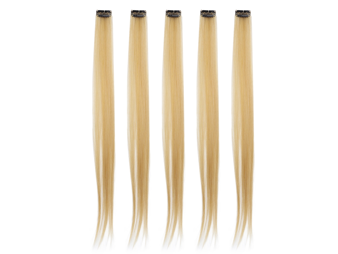 5pcs Extensiones De Pelo Recto De Color Con Clip Para Fiesta Y Disfraz