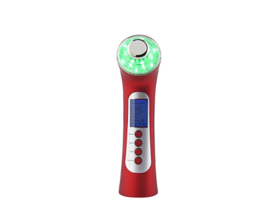 Dispositivo de belleza antienvejecimiento con 5 modos de luz LED, masajeador facial de mesoterapia, color rojo Chennnls