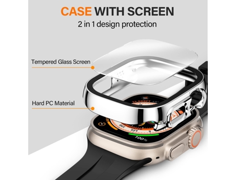 Funda de Reloj con Protector de Pantalla para Apple Watch 9 y Ultra 2 3.8 INF