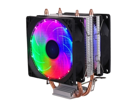 Cooler SLOWMOOSE CPU de Enfriamiento con 3 Pinos para Intel Quiet Ventilador Radiador (2Fans Multicolor)