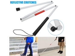 Bastón plegable de aluminio con protección reflectante para personas ciegas, bastón para caminar, muleta, andador, herramienta nueva