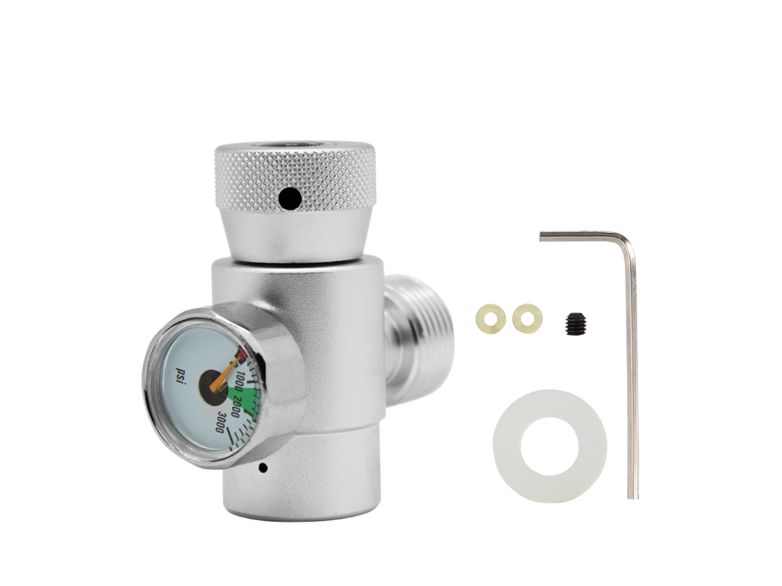 Adaptador De Recarga De Co2 Con Medidor Para Cilindro De Tanque Sodastream Silver